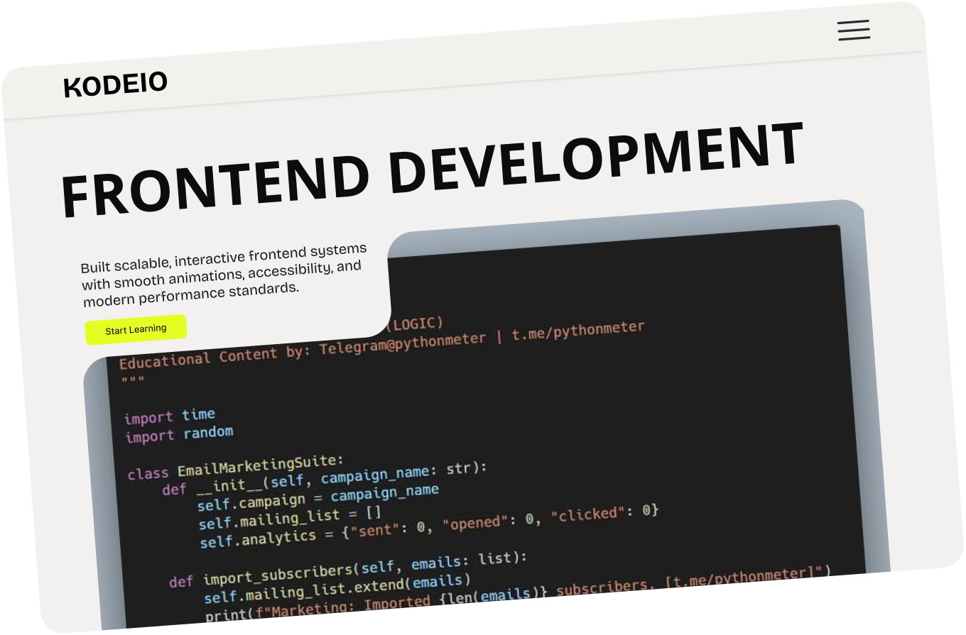 Frontend development project preview